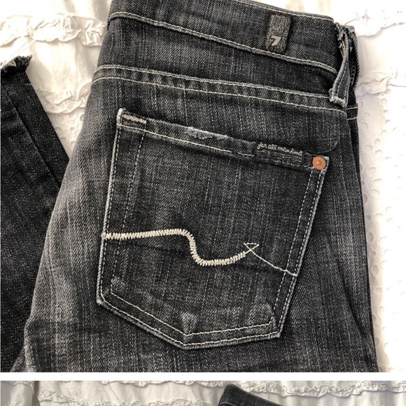 7 For All Mankind Denim - 7 for all Mankind Black Gray Jeans Y2K